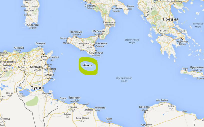 Мальта на карте Средиземья.