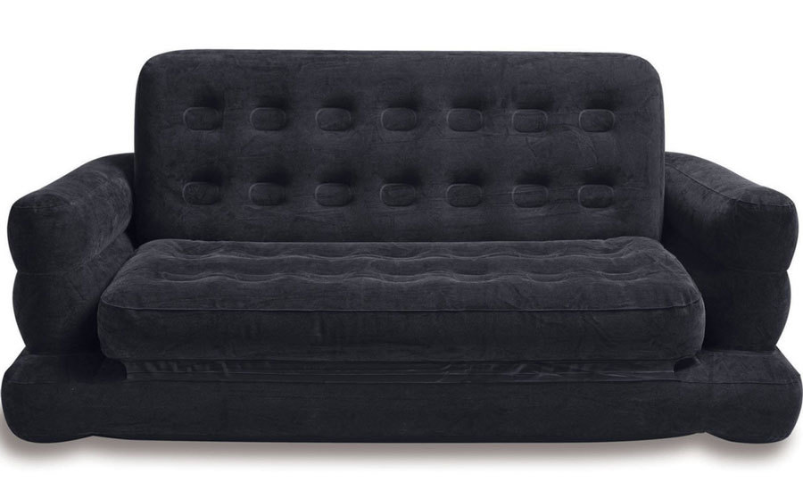 надувной раскладной диван черного цвета