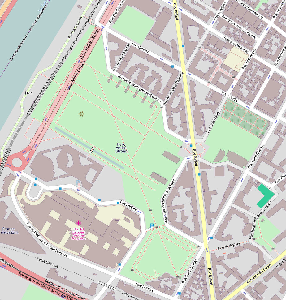 Карта парка  Андре Ситроена.
