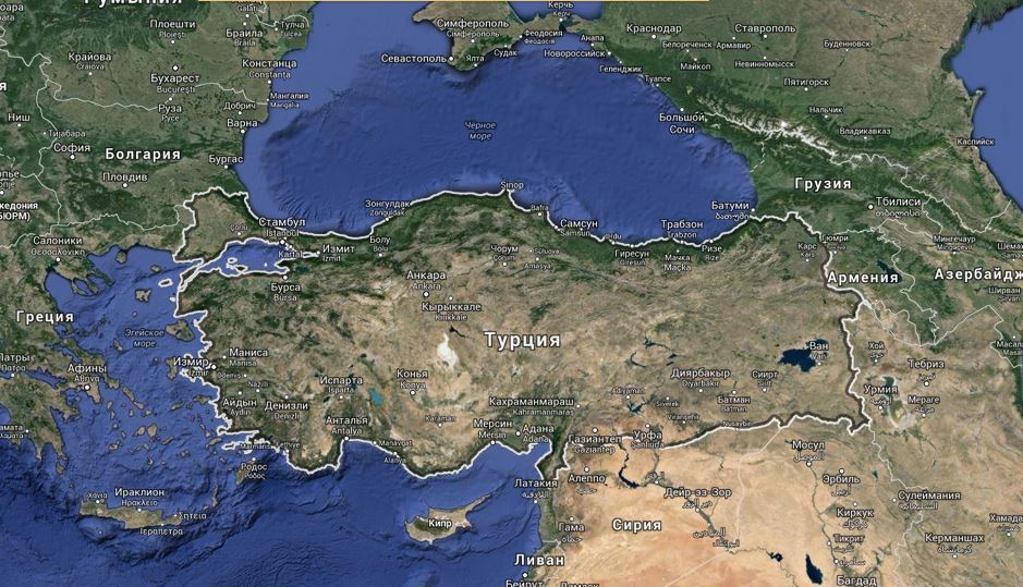 Турция карта