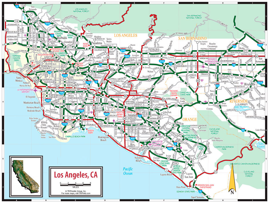 карта Лос-Анджелеса
