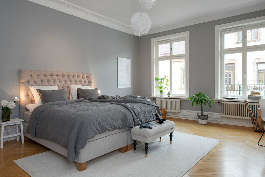 Изящный интерьер квартиры в серых тонах, Швеция
