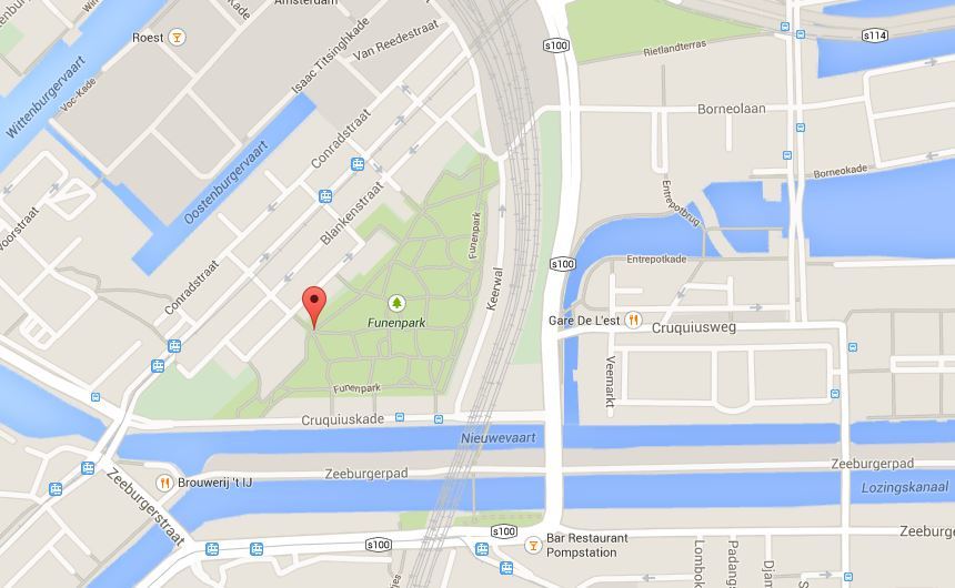 Фуненпарк на карте Амстердама