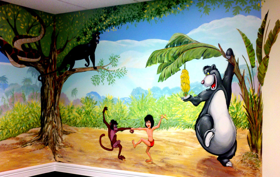 Роспись стен в детской тема Джунгли