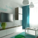 Бюджетный дизайн интерьера для однокомнатной квартиры в мятных тонах