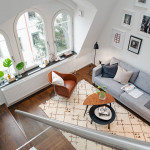 Шведский интерьер в черно-белом стиле квартиры 55 кв. метров
